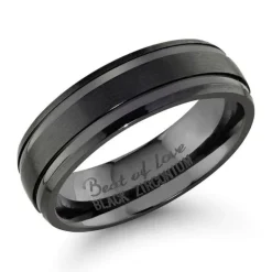 Beat of Love zirkonium sormus, musta, 6mm