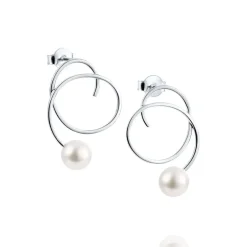 Efva Attling Curly Pearly korvakorut, hopea ja makeanvedenhelmi