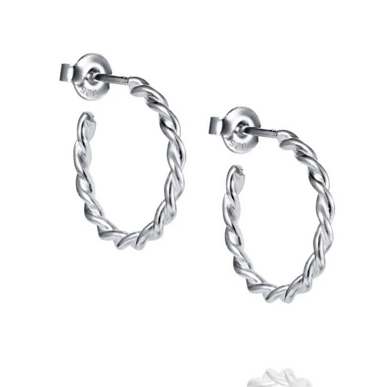 Efva Attling Little Wrapped Hoops korvakorut, hopeaa