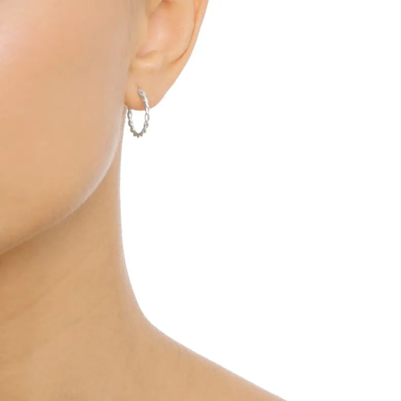 Efva Attling Little Wrapped Hoops korvakorut, hopeaa