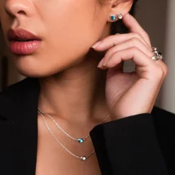 Efva Attling Love Bead kaulakoru, hopea ja ruusukvartsi