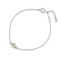 Efva Attling Love Bead rannekoru, hopea ja vihreä kvartsi
