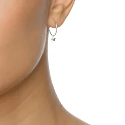 Efva Attling Micro Catch A Falling Star Hoops korvakorut, hopeaa