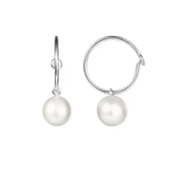 Efva Attling Pop Pearls Hoops korvakorut, hopea ja makeanvedenhelmi