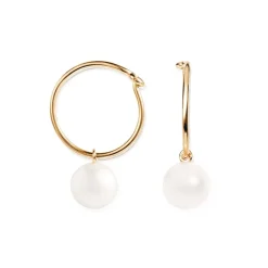 Efva Attling Pop Pearls Hoops korvakorut, keltakulta ja makeanvedenhelmi