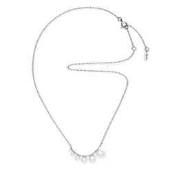 Efva Attling Strings of Pearls kaulakoru, hopea ja makeanvedenhelmet