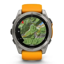 Garmin Fenix 8, 51mm Amoled Sapphire, titaani ja oranssi, älykello 010-02905-11