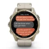 Garmin Fenix 8, 43mm Amoled Sapphire, vaalea kulta ja kalkkikivenvärinen nahkahihna, älykello 010-02903-40