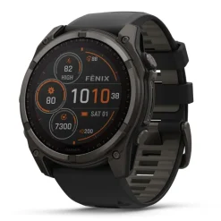 Garmin Fenix 8, 51mm Solar Sapphire, hiilenharmaa DLC-titaani ja musta, älykello 010-02907-11
