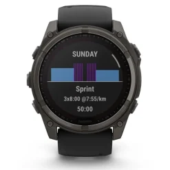 Garmin Fenix 8, 51mm Solar Sapphire, hiilenharmaa DLC-titaani ja musta, älykello 010-02907-11