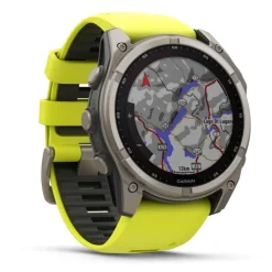 Garmin Fenix 8, 51mm Solar Sapphire, titaani ja keltainen, älykello 010-02907-21