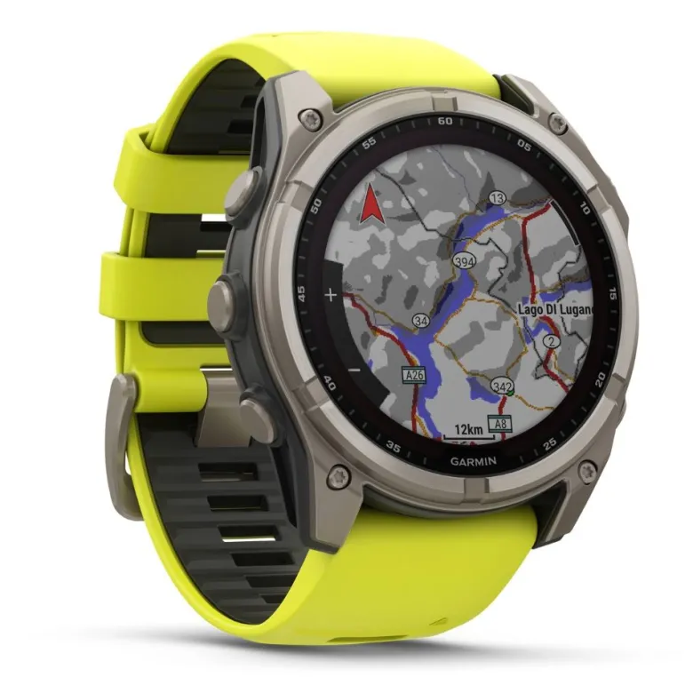 Garmin Fenix 8, 51mm Solar Sapphire, titaani ja keltainen, älykello 010-02907-21