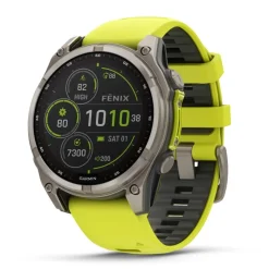 Garmin Fenix 8, 47mm Solar Sapphire, titaani ja keltainen, älykello 010-02906-21