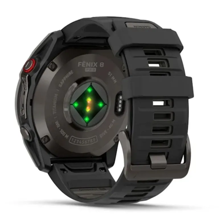 Garmin Fenix 8 Pro Amoled 51mm LTE Sapphire, hiilenharmaa titaani ja musta ranneke, älykello 010-03199-01