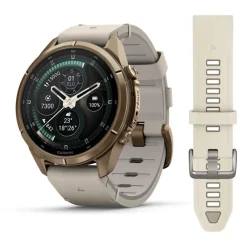 Garmin Fenix 9 Pro inReach AMOLED, 43mm, kullanvärinen titaani ja luunharmaa nahkaranneke, älykello 010-04335-41
