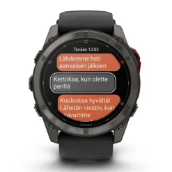 Garmin Fenix 8 Pro MicroLED 51mm LTE Sapphire, harmaa DLC-titaani ja musta ranneke, älykello 010-03380-01