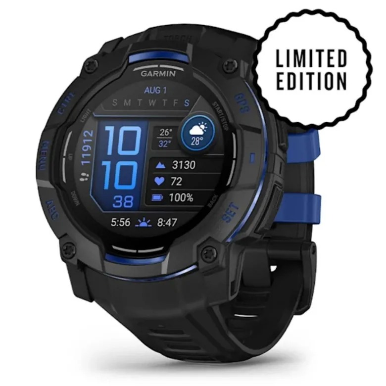 Garmin Instinct 3 AMOLED, 50mm, musta ja sähkönsininen, GPS-älykello 010-03020-03