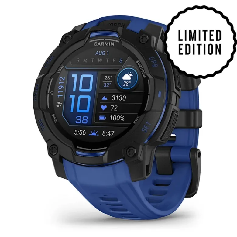 Garmin Instinct 3 AMOLED, 45mm, musta ja sähkönsininen, GPS-älykello 010-02936-03