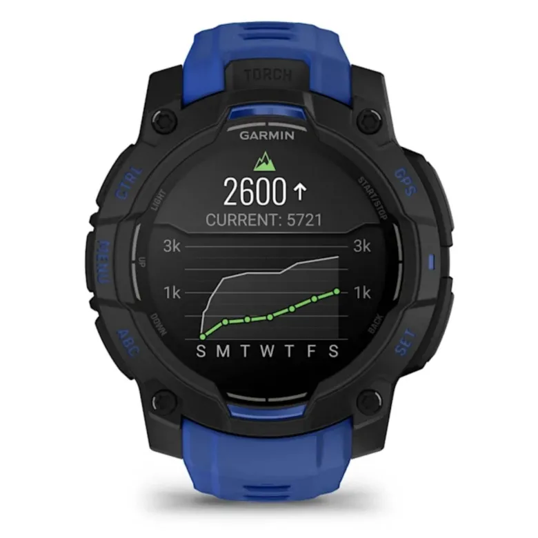 Garmin Instinct 3 AMOLED, 45mm, musta ja sähkönsininen, GPS-älykello 010-02936-03