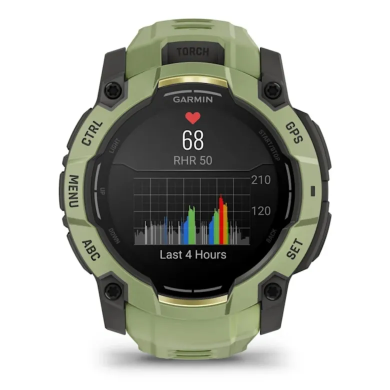Garmin Instinct 3 AMOLED, 50mm, saniaisenvihreä, GPS-älykello 010-03020-02