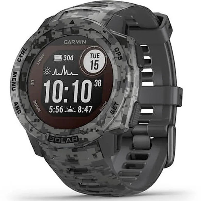 Garmin Instinct Solar Graphite Camo maastokuvio älykello 010-02293-05