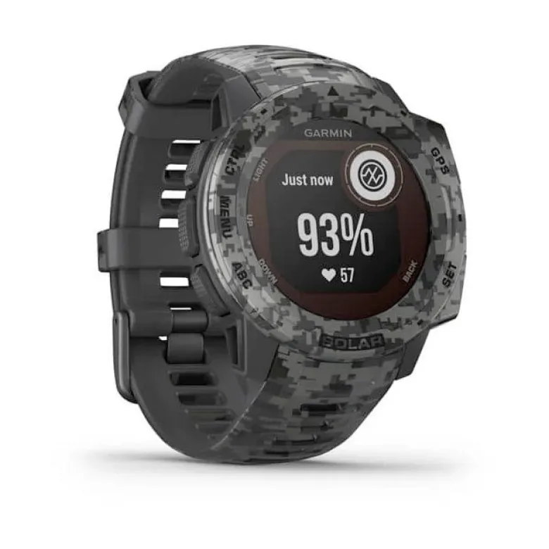 Garmin Instinct Solar Graphite Camo maastokuvio älykello 010-02293-05
