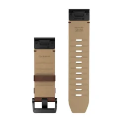 Garmin QuickFit nahkaranneke 26mm, saksanpähkinänruskea, 010-14508-20
