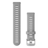 Garmin Quick release -silikoniranneke 18mm, pikakiinnitys, utuharmaa, 010-11251-3G