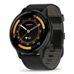 Garmin Venu 3 grafiitinharmaa ja musta nahkaranneke, Amoled GPS-älykello 010-02784-52