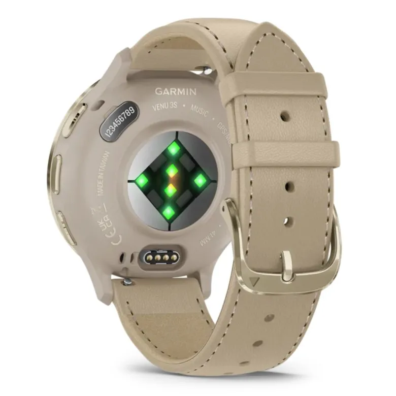 Garmin Venu 3S kullanväri ja viileän harmaa nahkaranneke, Amoled GPS-älykello 010-02785-55