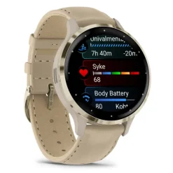 Garmin Venu 3S kullanväri ja viileän harmaa nahkaranneke, Amoled GPS-älykello 010-02785-55
