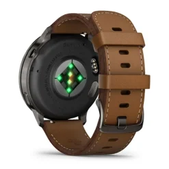 Garmin Venu 4, tummanharmaa ja ruskea nahkaranneke, 45 mm, Amoled GPS-älykello 010-03014-03