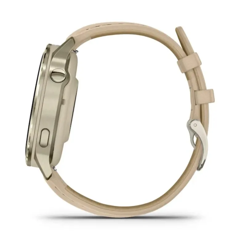 Garmin Venu 4, vaalea kulta ja hiekanvärinen nahkaranneke, 41 mm, Amoled GPS-älykello 010-03013-03