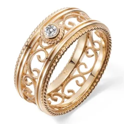 Kalevala Filigraani sormus, 14K keltakulta, 0,06ct, Kalevala Love, 141000503D