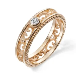 Kalevala Filigraani sormus, 14K keltakulta, 0,06ct, Kalevala Love, 141000501D