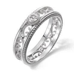 Kalevala Filigraani sormus, 14K valkokulta, 0,06ct, Kalevala Love, 541000501D