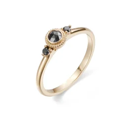 Kalevala Valittu sormus, 14K keltakultaa, mustat timantit 0,23ct, Kalevala Love, 141000003B