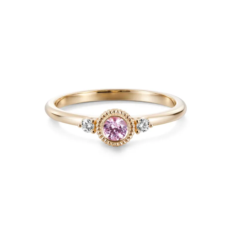 Kalevala Valittu sormus, 14K keltakultaa, safiiri ja timantit 0,06ct, Kalevala Love, 141000003P