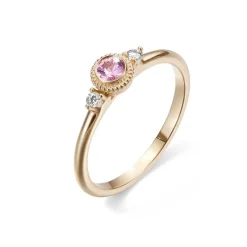 Kalevala Valittu sormus, 14K keltakultaa, safiiri ja timantit 0,06ct, Kalevala Love, 141000003P