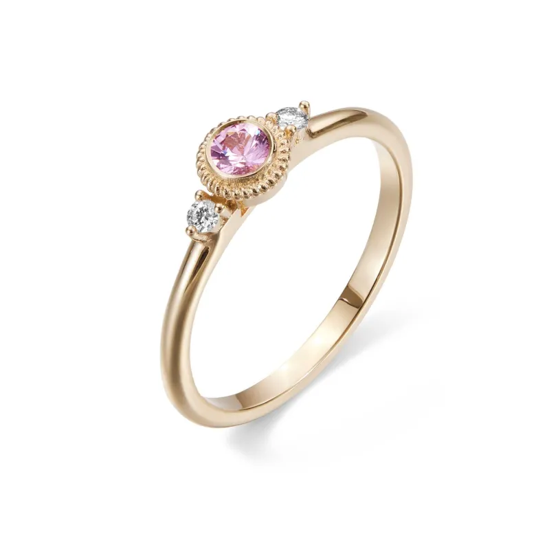Kalevala Valittu sormus, 14K keltakultaa, safiiri ja timantit 0,06ct, Kalevala Love, 141000003P