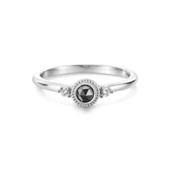 Kalevala Valittu sormus, 14K valkokultaa, musta ja kirkkaat timantit 0,23ct, Kalevala Love
