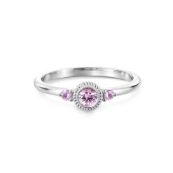 Kalevala Valittu sormus, 14K valkokultaa, pinkit safiirit, Kalevala Love, 541000003S