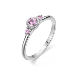 Kalevala Valittu sormus, 14K valkokultaa, pinkit safiirit, Kalevala Love, 541000003S