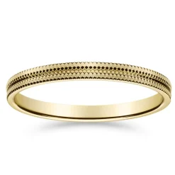 Kihlasormus Kohinoor, keltakulta 2 mm, timanttileikattu pinta