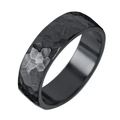 Kohinoor Duetto Black Edition, Rock kihlasormus, 7 mm, musta zirkonium 006-817