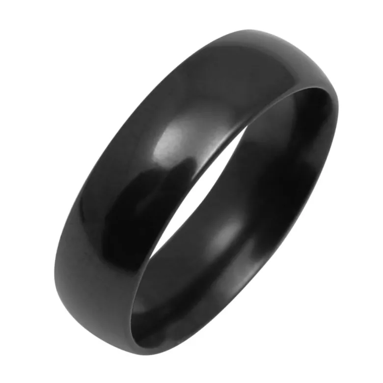Kohinoor Duetto Black Edition kihlasormus, zirkonium, 6 mm, kiiltävä pinta