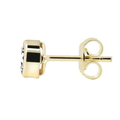 Kultaiset korvakorut 4mm kirkkaalla zirkoniakivellä, 14K keltakulta