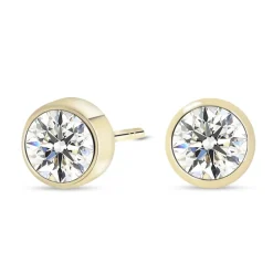 Kultaiset korvakorut 4mm kirkkaalla zirkoniakivellä, 14K keltakulta
