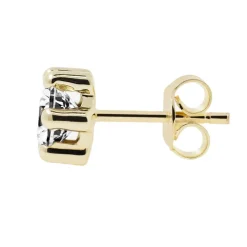 Kultaiset korvakorut 5mm zirkoniakivellä, 14K keltakulta