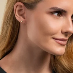 Kultaiset pallokorvakorut, 6mm pallo, 14K keltakulta